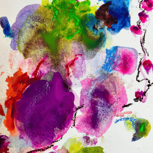 Kisses Straight Out of a Dream Abstract work on paper by Cassandra Gaisford